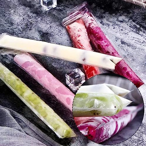 DKDDSSS 60PCS Ice Pop Moulds, Reusable Ice Pop Bags with Zip Seals for Healthy Snacks Juice, Yogurt, Tea, or Coffee - Image 4