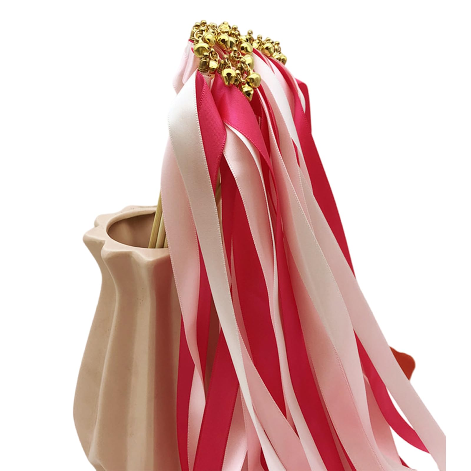 YROHGKPN 10pcs Multicolour Enchanting Parties Wand Decorative Silk Ribbon Sticks with Bells Wedding Celebration Decorations Wedding Wand