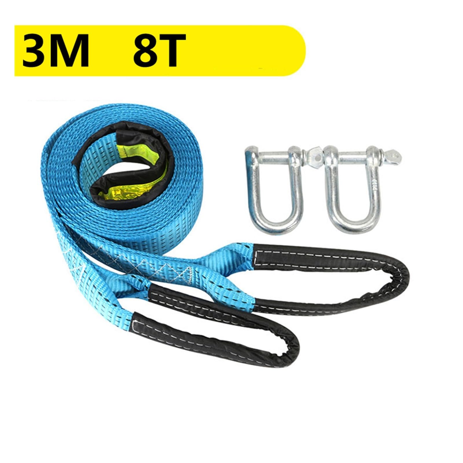 Naprawialna syntetyczna lina do wyciągarki, 3/4/5M 8 ton kabel holowniczy pasek holowniczy lina holownicza samochodu z haczykami Nylon o wysokiej wytrzymałości do ciężkich samochodów awaryjnych z wytr