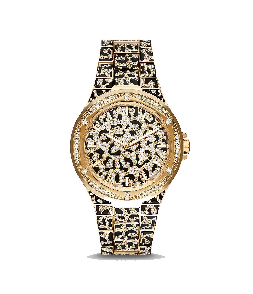 Michael KorsLennox Watch for Women, Gold Tone Quartz Three Hand Movement with Stainless Steel Strap