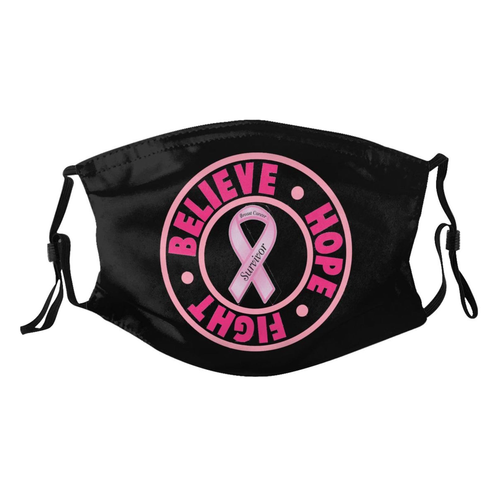 Breast Cancer Awareness–Believe, Hope, Fight Adult Dust Mask Adjustable Dust Face with 2 Filter3529