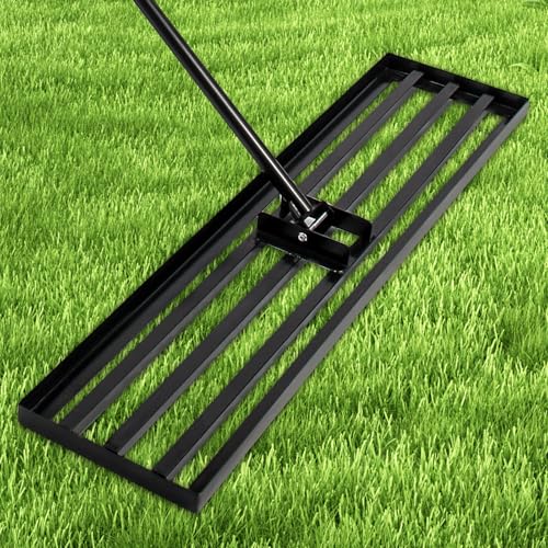 Lawn Leveling Rake, 42"X10" Heavy Duty Metal Landscape Rake, 78" Adjustable Long Handle Lawn Leveler Tool, Yard Lawn Leveler for Backyard, Garden, Golf Lawn, Farm and Ranch to Level Soil