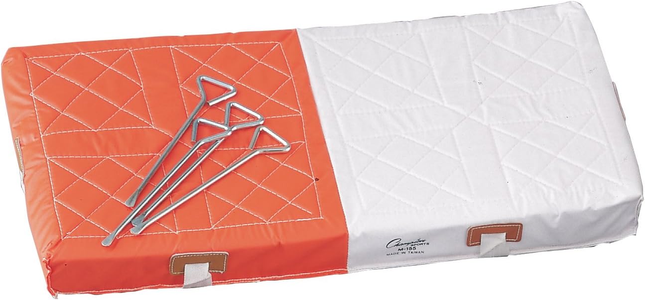 Champion Sports Mens Quilted Cover & 1 Strap (14" x 14" 2") Baseball and Softball Bases, White, 14 Inch by Inch 2 Inch US & Unisex Adult M144 Baseball and Softball Bases, White, One Size US