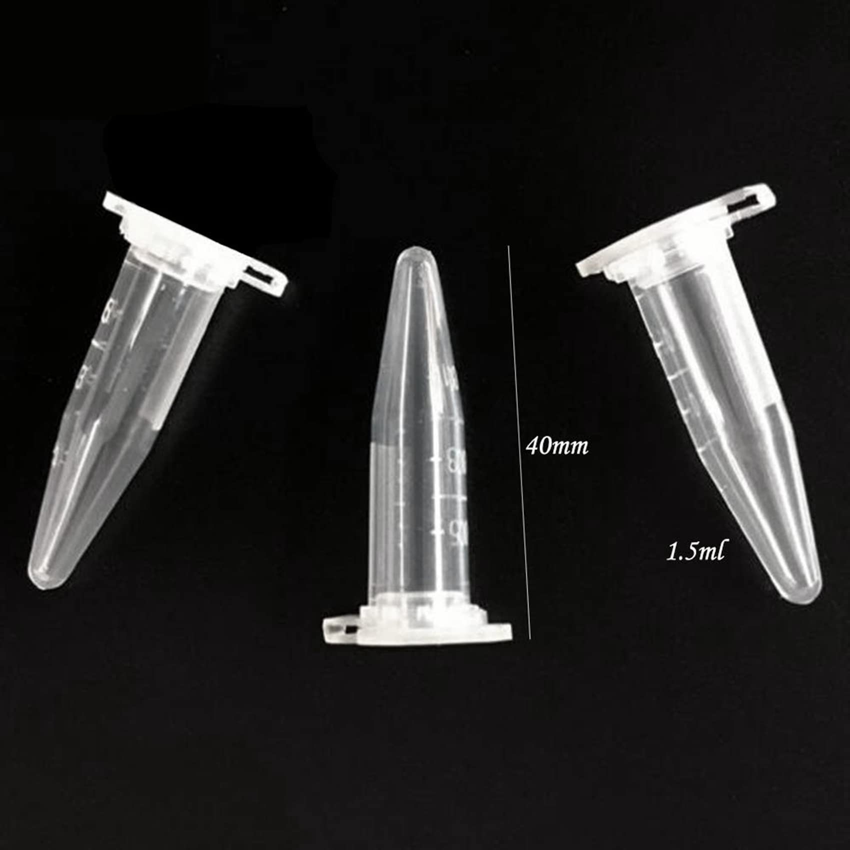 3000 mini tubos centrífugos de 1,5 ml de plástico transparente raduado con tapa a presión