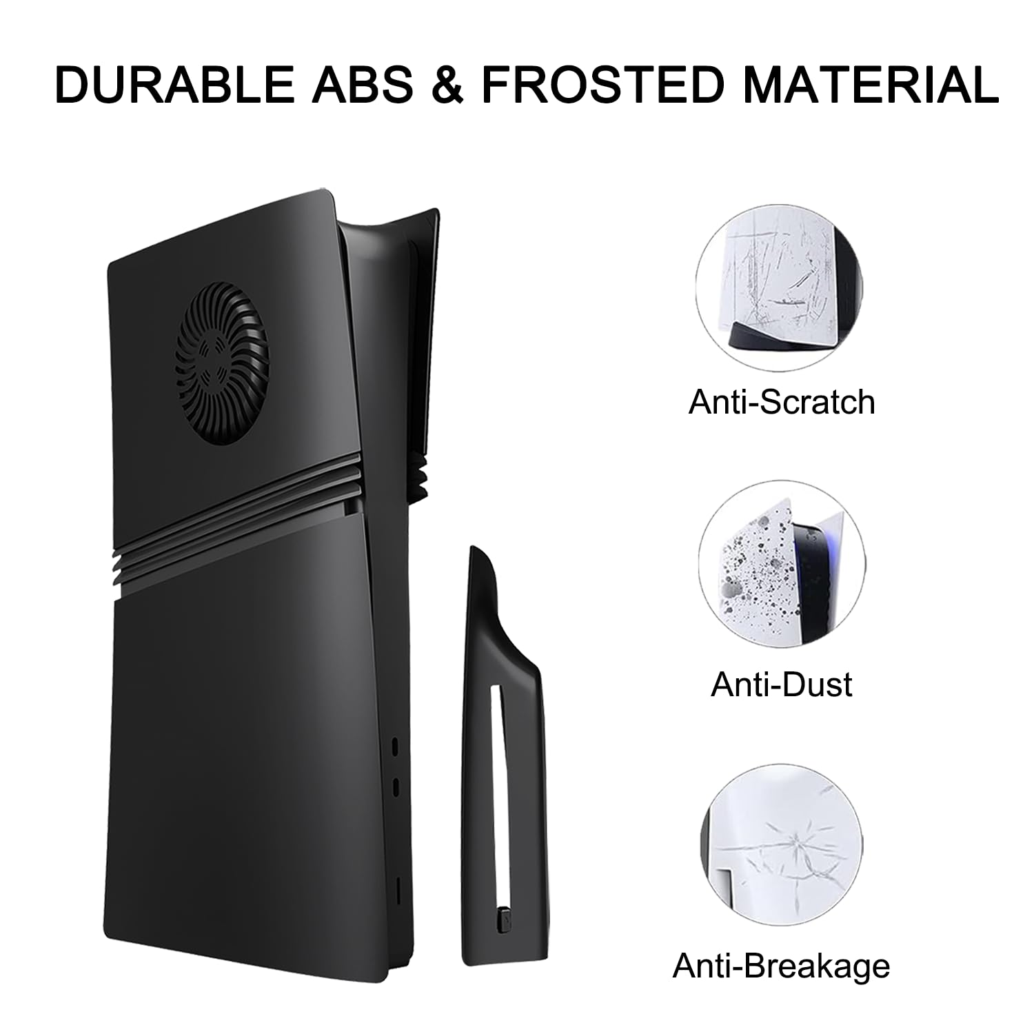 Megadream Placa frontal para PS5 Pro con rejillas de ventilación, ABS duro, a prueba de golpes, antiarañazos, a prueba de polvo, repuesto para PS5 Pro Disc Edition, carcasa de placa de consola con