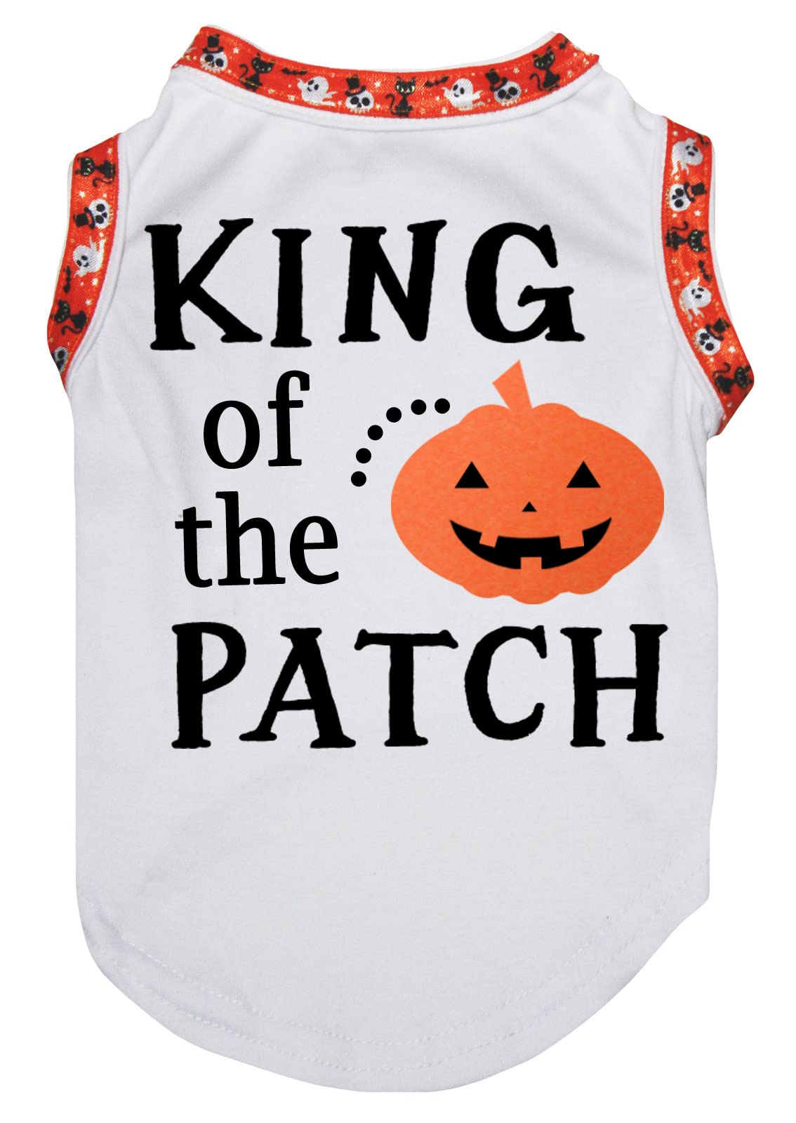 Chemise pour chien King Pumpkin pour partager la magie d'Halloween en blanc taille M avec votre animal