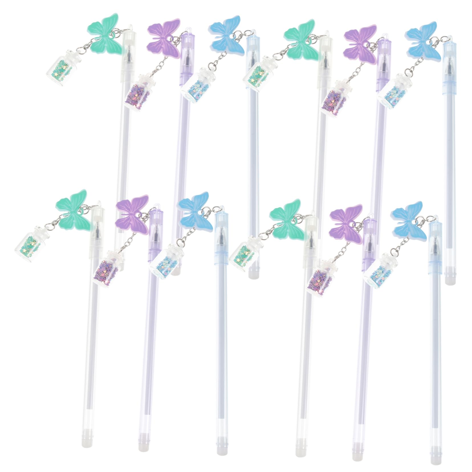 NUOBESTY Lot de 2 Stylos Gel à Pointe Fine avec Pendentif pour Écriture Et Dessin Couleurs Assorties 15 Pièces