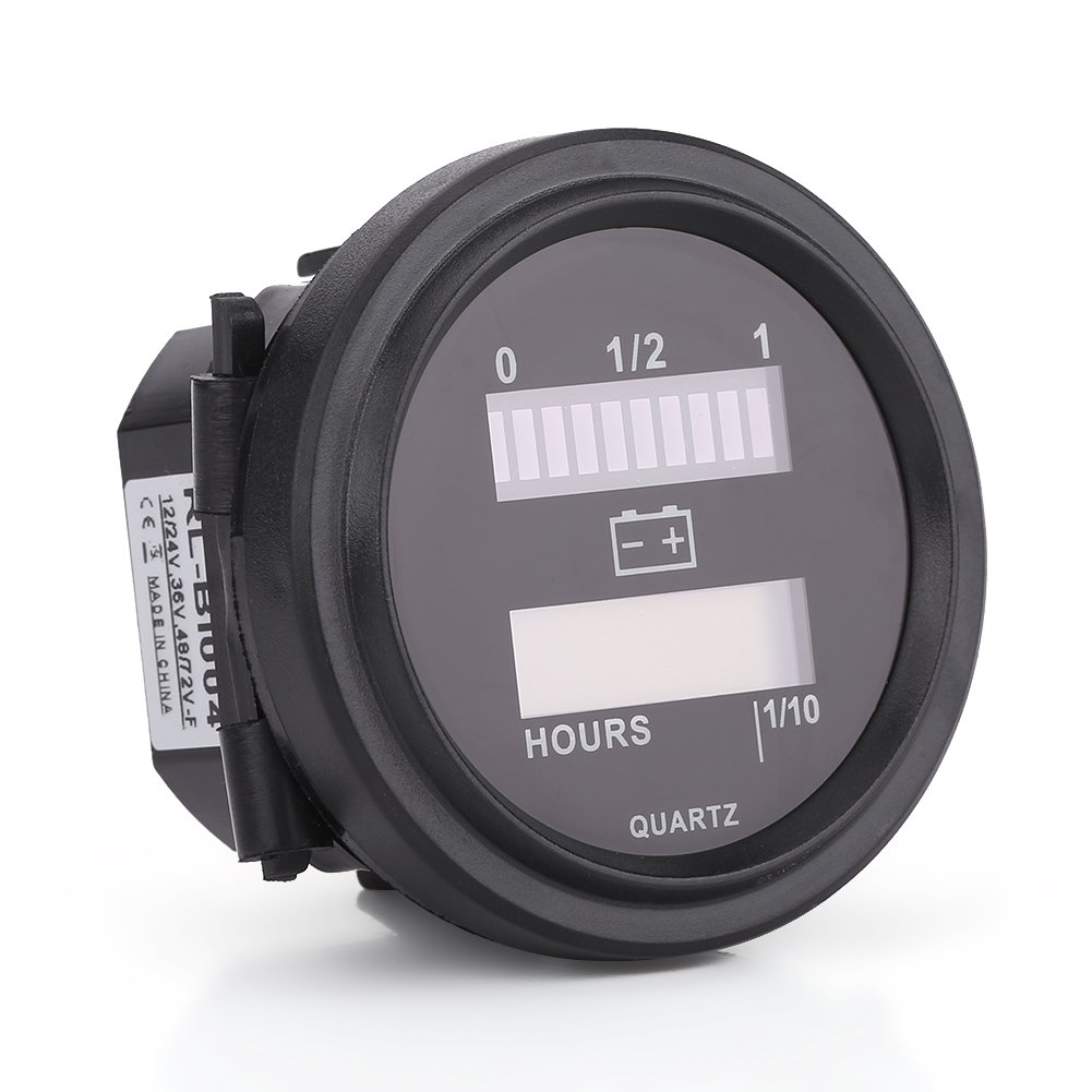 12 V/24 V/36 V/48 V/72 V Misuratore di ora con batteria a LED per carrello – Flash LED, grafico a barre LED a 10 segmenti, alta affidabilità, ampia gamma operativa