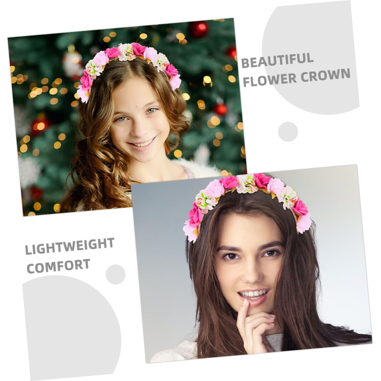 VICASKY 10 Stück Realistischer Blumenkranz Kunstblumen Haarkranz Stirnband für Frauen Mädchen Hochzeit Party Festival Accessoire Natürlicher Look Langlebig
