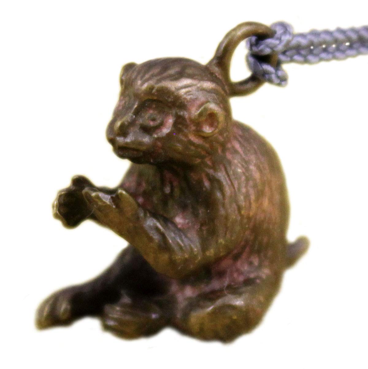 Amazon.co.jp: [梅都工房] 干支 根付 黄銅製 申・猿・さる・サル 作品