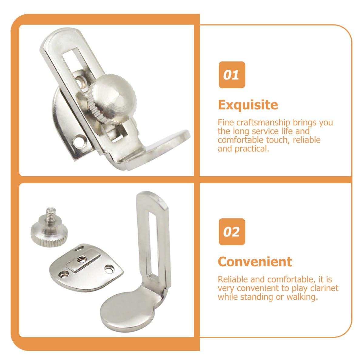 GALPADA Set 5 Pezzi Poggiadito Regolabile per Clarinetto, Supporto Poggia Dita Compatto in Materiale Resistente, Accessorio per Strumenti a Fiato, per Uso Professionale e Amatori