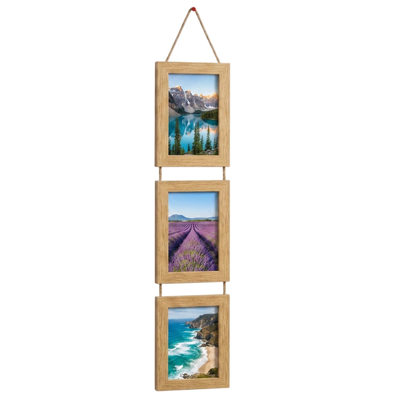 1Pcs 3 Photo Frame, Hanging Triple Photo Frame for Wall Decoration, Multi Picture Frame for Living Room and Office Spaces, Wooden Wall Display for Family Photos and Special Occasions