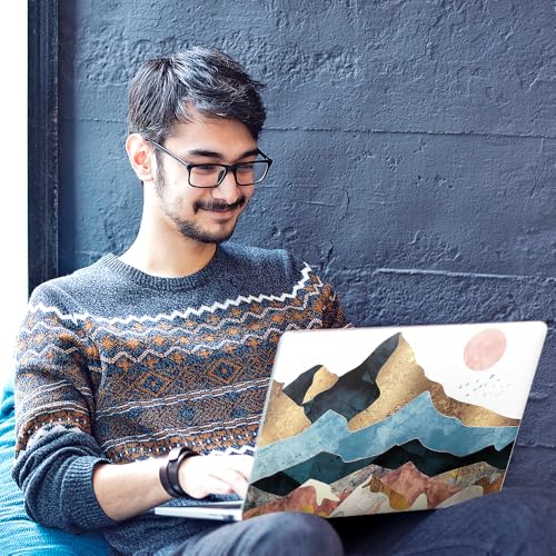 Image of Galaxsia The Mountains Top+Wrist Pad Vinyl Laptop Skin /Sticker /Cover Upto 15.6 Inches Laptops Laminated-Removable-HD Quality Compatible for Hp-Dell-Sony-Lenovo-Asus etc.(15x10 Inches)