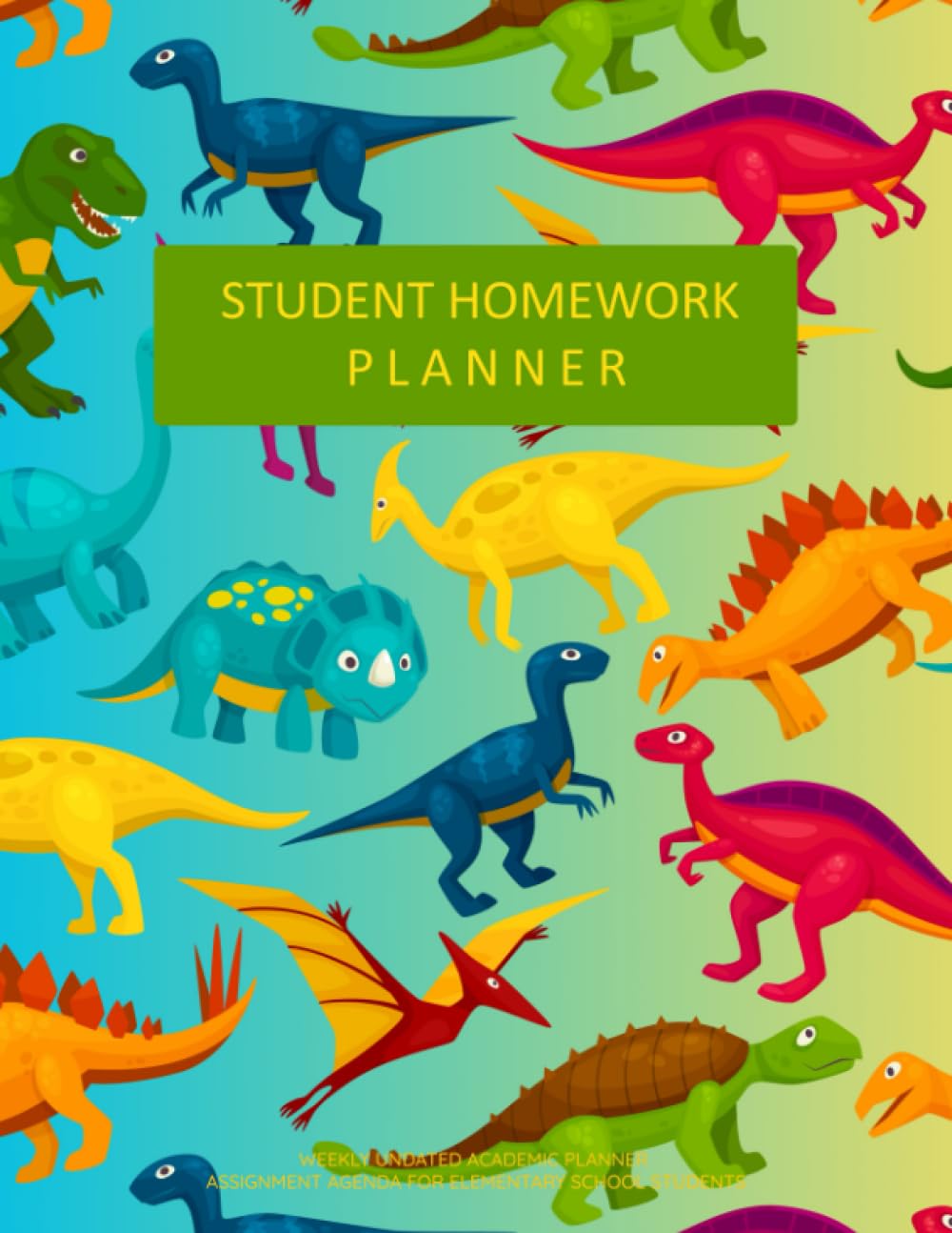 Generic 2020 Student Homework Planner - Weekly Undated Academic Planner - Assignment Agenda for Elementary School Students - 8.5" x 11" - Paperback