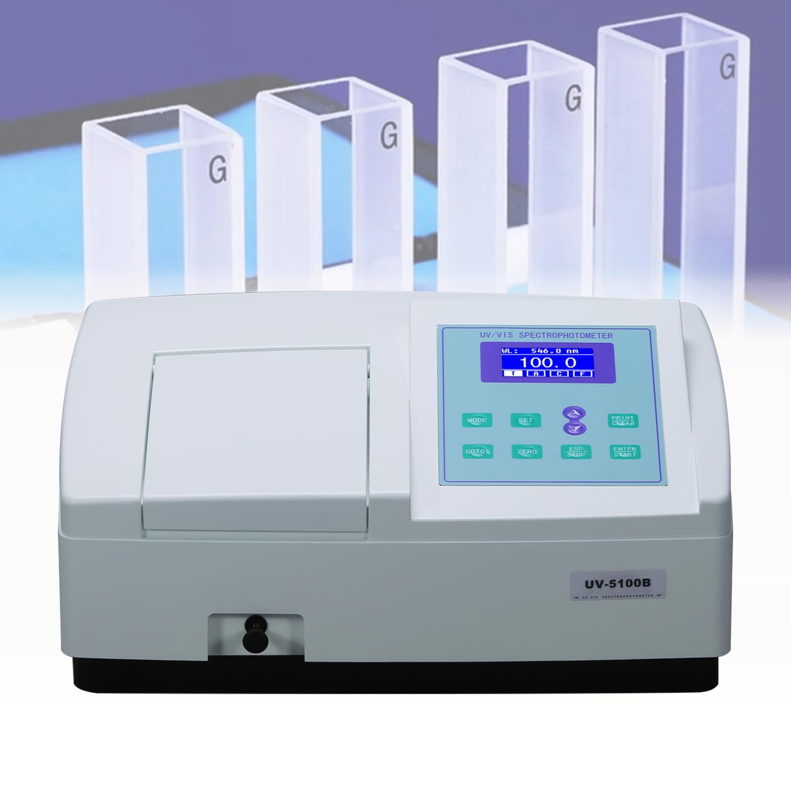 UV-5100B UV/VIS Spectrophotometer Ultraviolet Visible Spectrophotometer 190-1000nm Wavelength Range 2nm Bandwidth