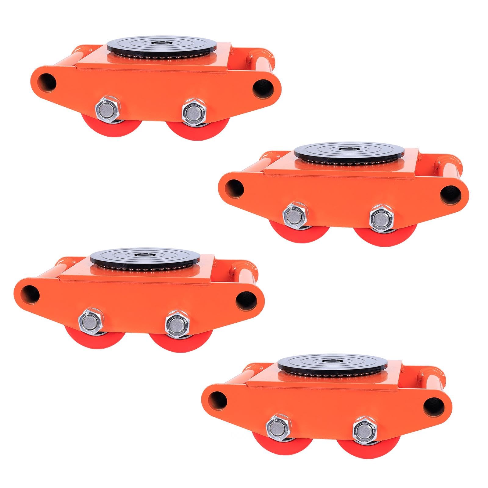 4PCS Machine Skates, Heavy Duty 8T Machinery Skates Dolly, 17637lbs Machinery Moving Skate, Machinery Moving Skates with 360° Rotation Cap, for Moving Equipment, Orange