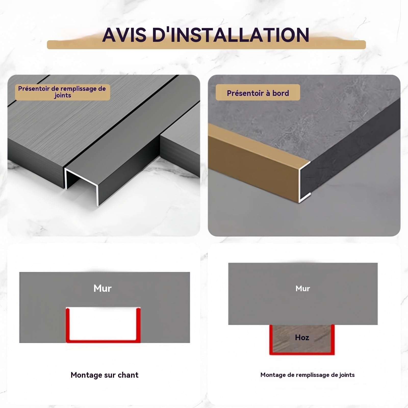 Baguette Angle Mur Profilé en U 100cm* 3 Pièces Profile Aluminium Carrelage Baguette Sol Parfait pour La Construction, Décoration Et Rénovation, Résistant Et Esthétique(Silver,40mm)