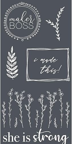 A Maker's Studio - Hoja de plantilla de malla adhesiva reutilizable, ideal para manualidades y manualidades, adecuada para pinturas y tintas, citas