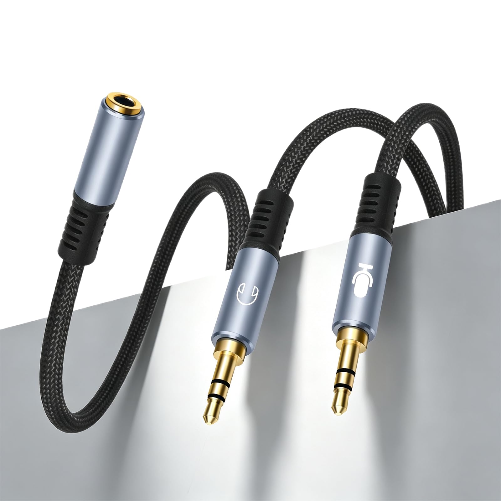Auriculares Mic Audio Y Splitter 3,5 mm Hembra a Doble 3,5 mm