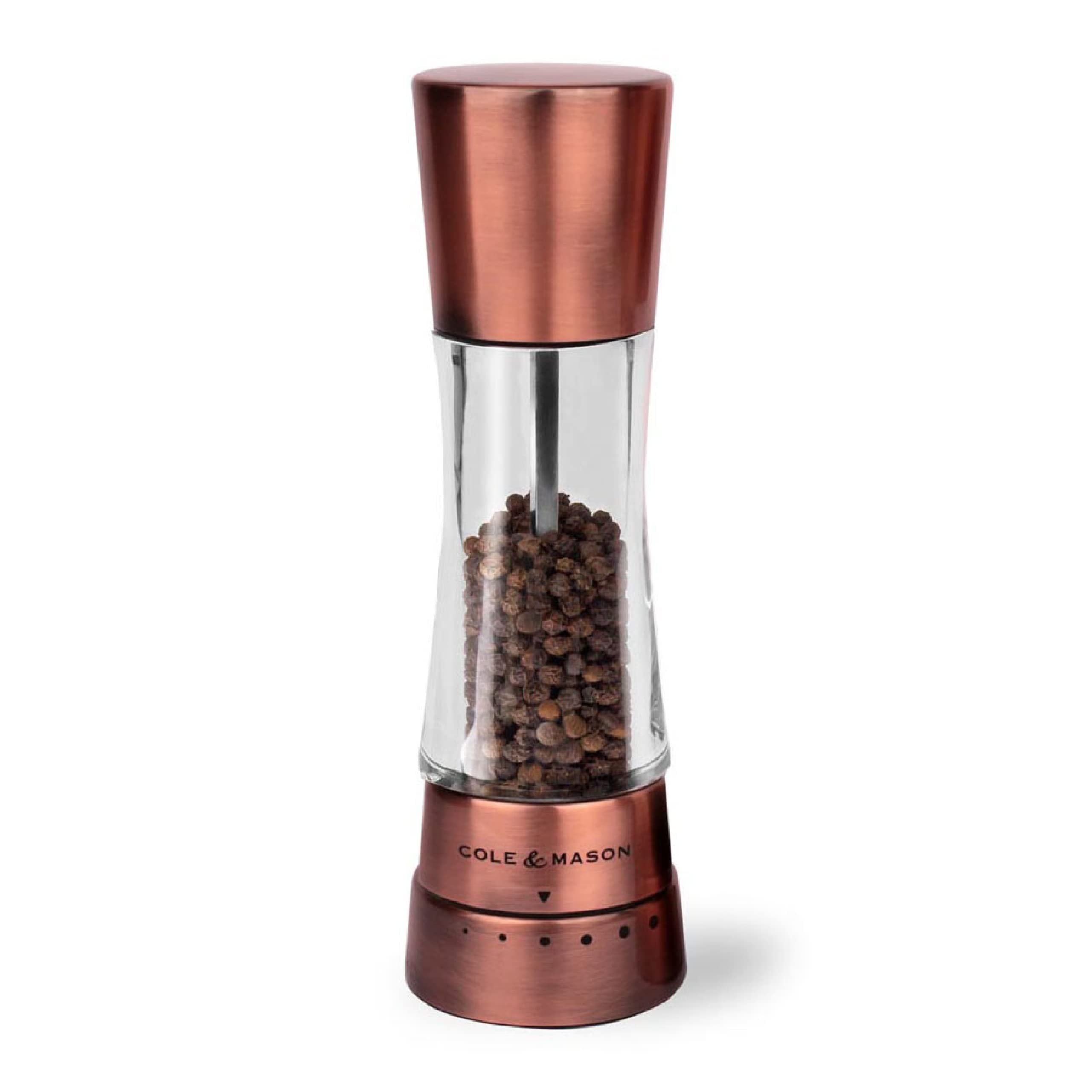 COLE & MASON Derwent Pepper Grinder - Copper Mill Includes Gourmet Precision Mechanism and Premium Peppercorns