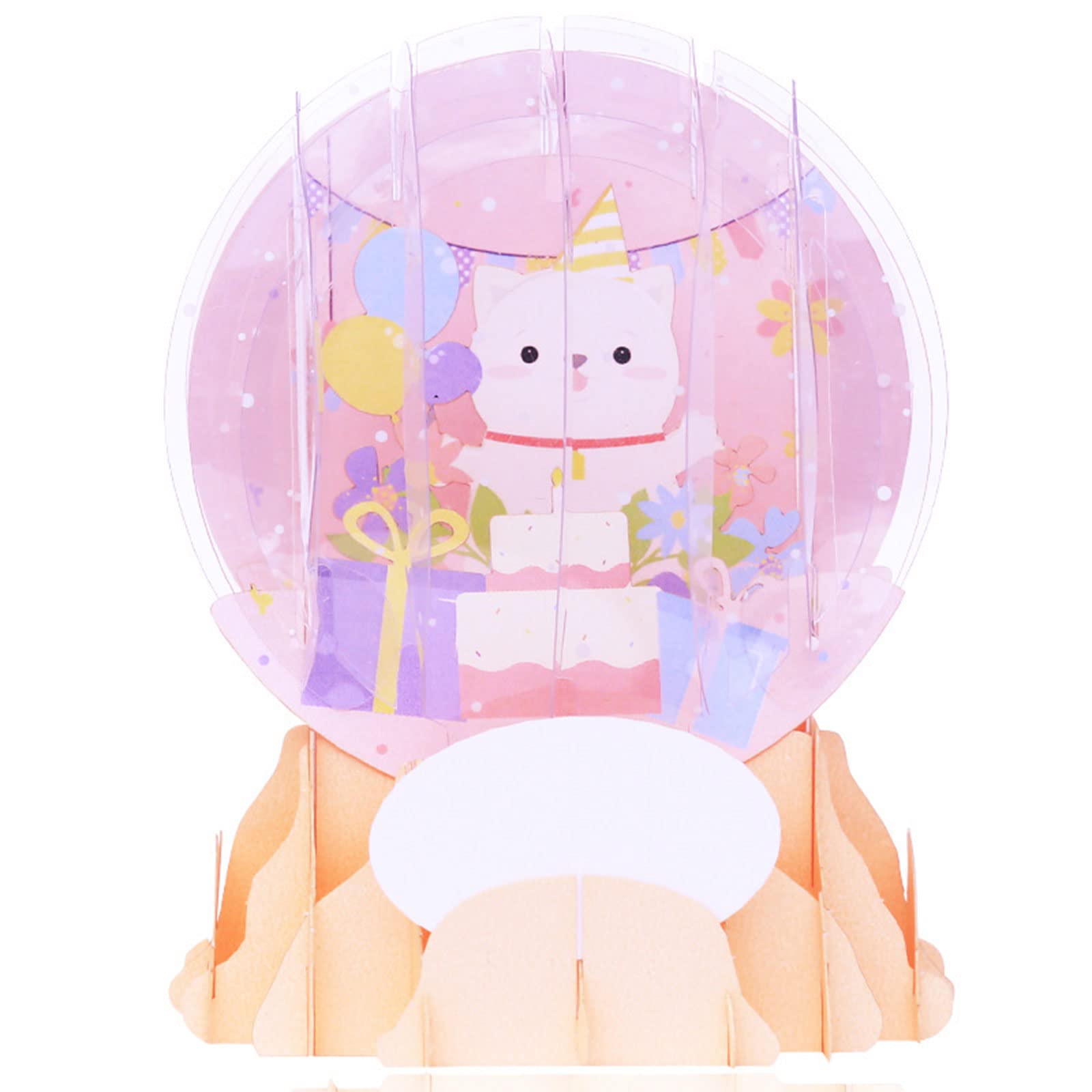 Jazuaiao 3D Crystal Ball Birthday Greeting Card Paper Message Card Supplies for Mother Wife Birthday Gift Greeting Cards for Men