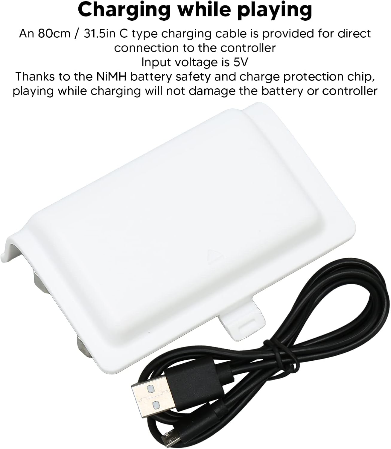 Rechargeable Controller Battery Pack for 400mAh Long Lasting Play and Kit with Micro USB Charging Cable for One S