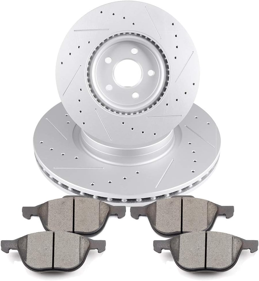 Max Advanced Brakes Front & Rear Brake Rotors + Ceramic Pads Kit For Ford Escape & Transit Connect
