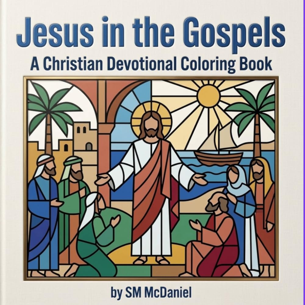 Jesus in the Gospels: A Stained Glass Coloring Book for Adults