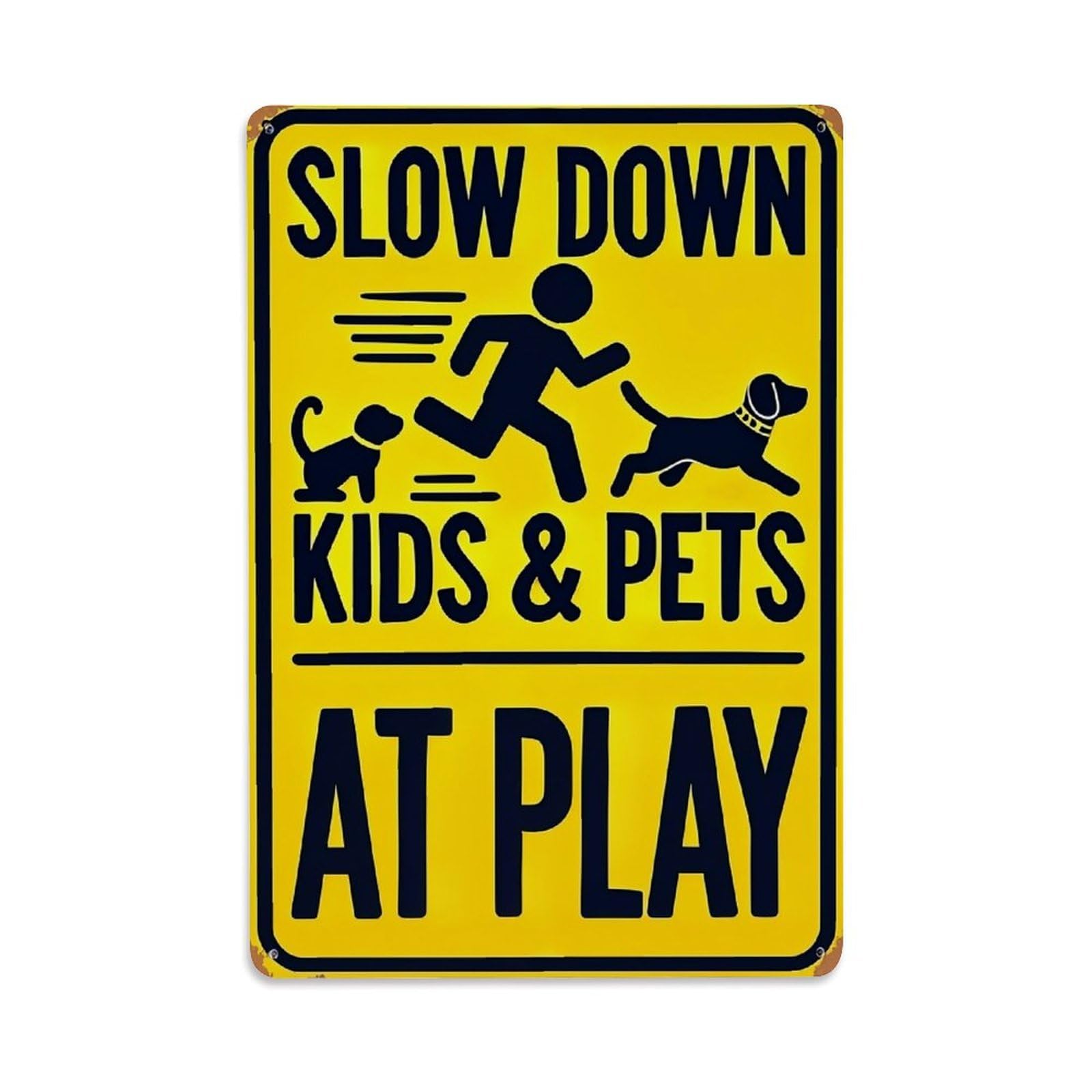 Nestemfo Vintage Slow Down Kids And Pets Tin Sign Metal Sign, Living Room,Bar, Home, Bedroom Wall Decor,Retro Metal Poster 8X12 Inches