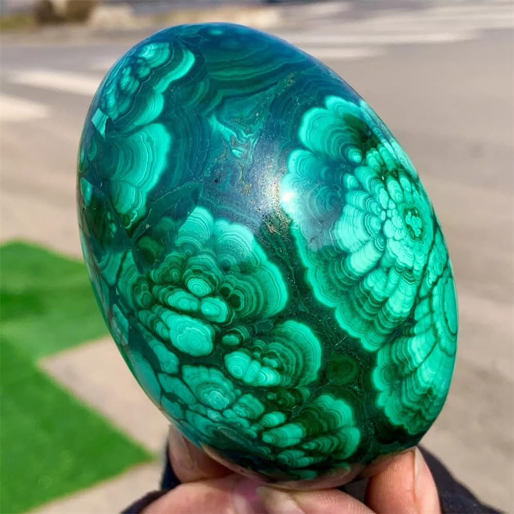 Huevos de Cristal malaquita (210-300 g) for decoración Habitaciones