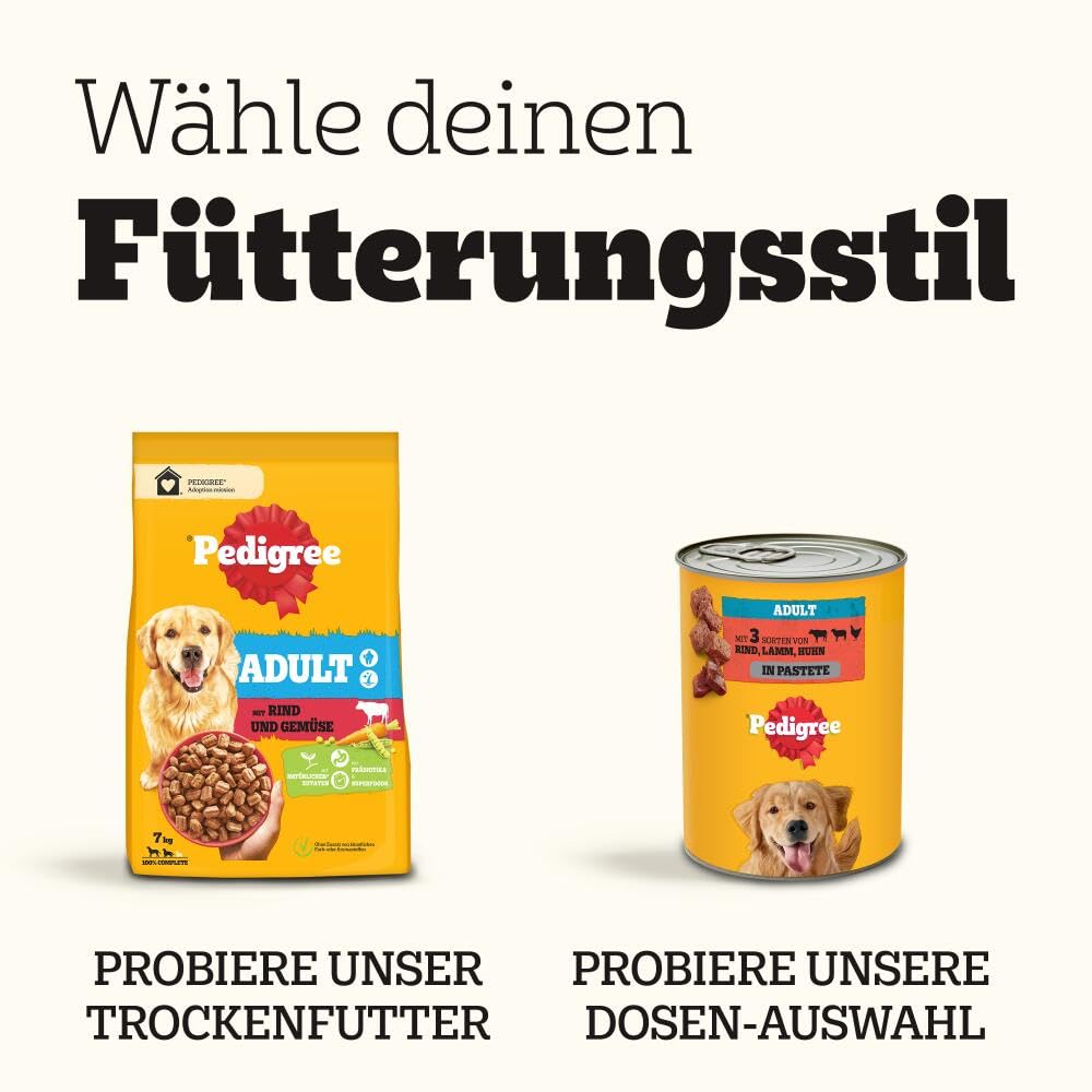 PEDIGREE DOGCARE Hundefutter Portionsbeutel Vitality+ Chunks in Soße Adult 4 x 12 x 85g
