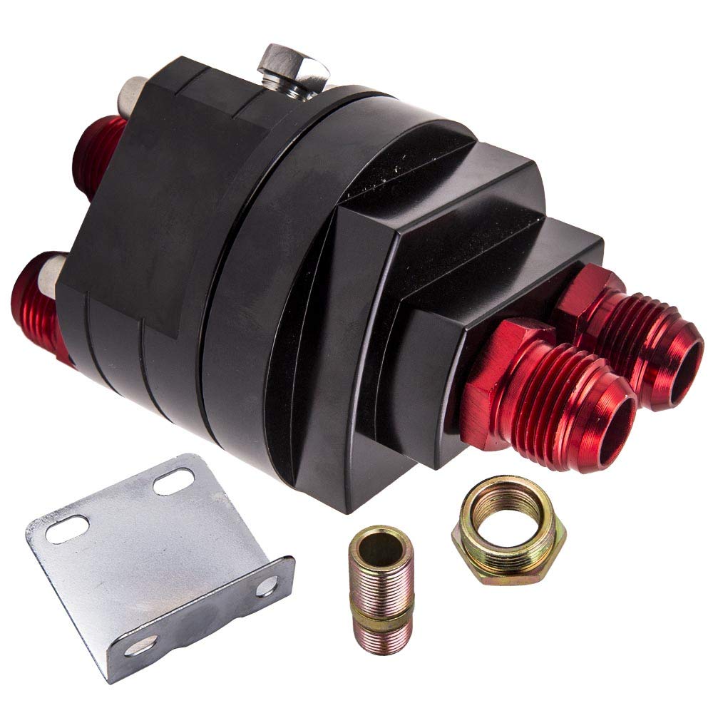 maXpeedingrods Kit de Adaptador de Filtro de Aceite Universal de Aluminio, Adaptador de Empalme Macho para Desplazamiento de Filtro de Aceite, Rosca M20x1.5/3/4"x16 UNF,Conector AN10,Montaje en Bloque