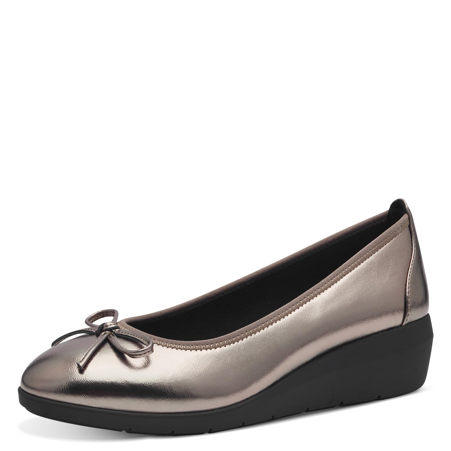 Jana Women’s Ballerinas with Wedge Heel Vegan, Pewter, 6,5 UK