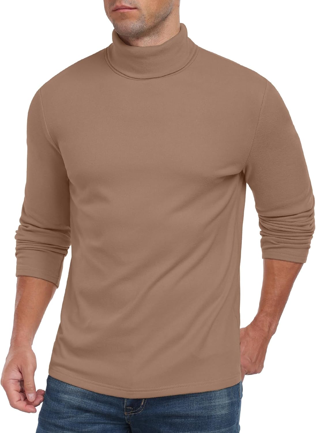 Askdeer Men's Turtleneck Long Sleeve Shirts Thermal Underwear Tops Basic Pullover Sweater Tees - Image 5