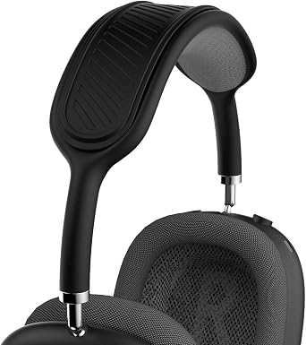 AirPods Max Headphone Cover Black, Soft Silicone Comfort Cushion & Top Pad Protector, Compatible with AirPods Max 2020, 2024, Enhances Comfort & Protection, Over Ear Form Factor