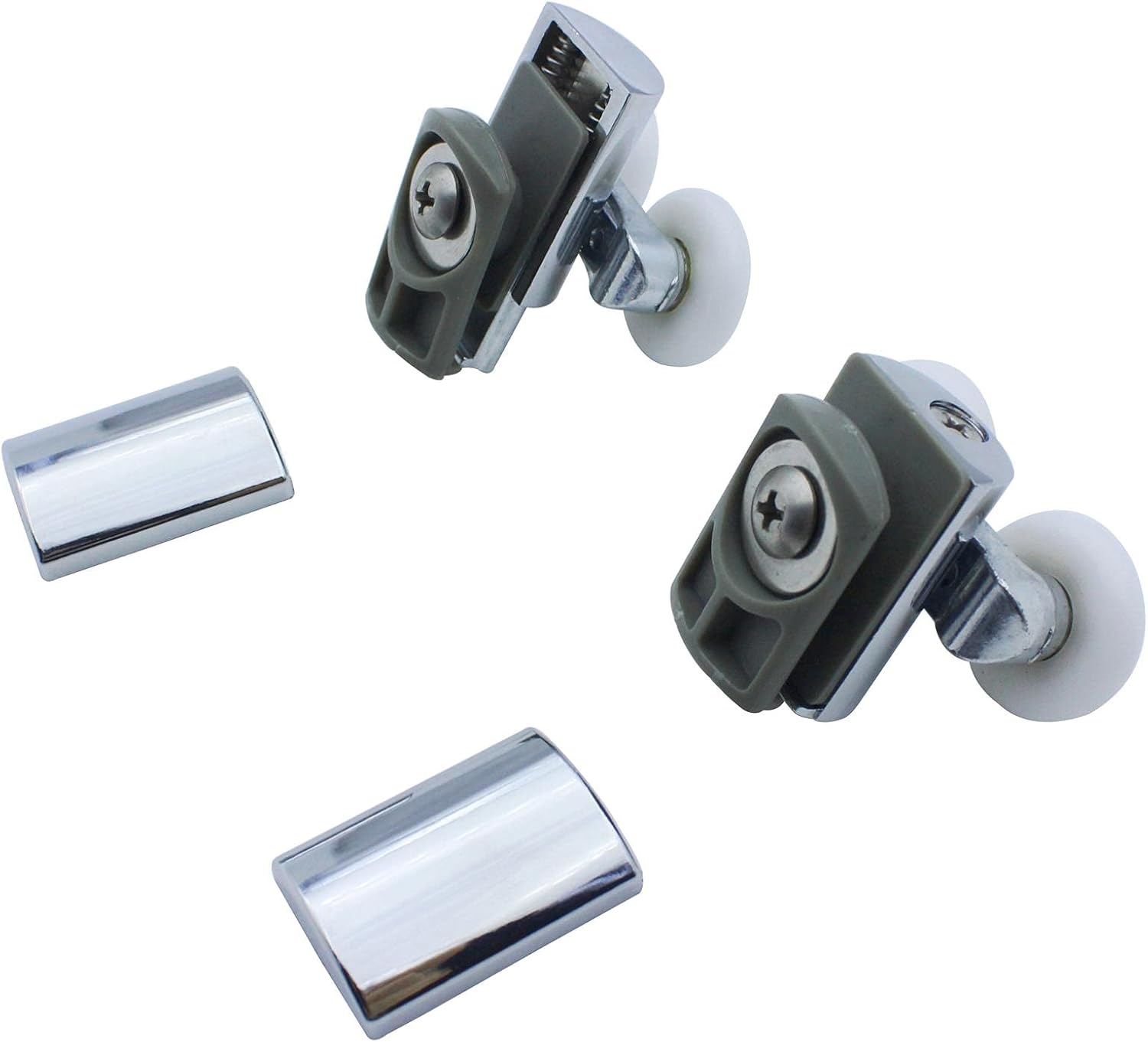 KEABATH 2pcs Shower Glass Door Rollers, Twin Wheels Runner Pulley, Solid Zinc Alloy 23mm Diameter Wheels, Zinc alloy 2pcs - Image 5