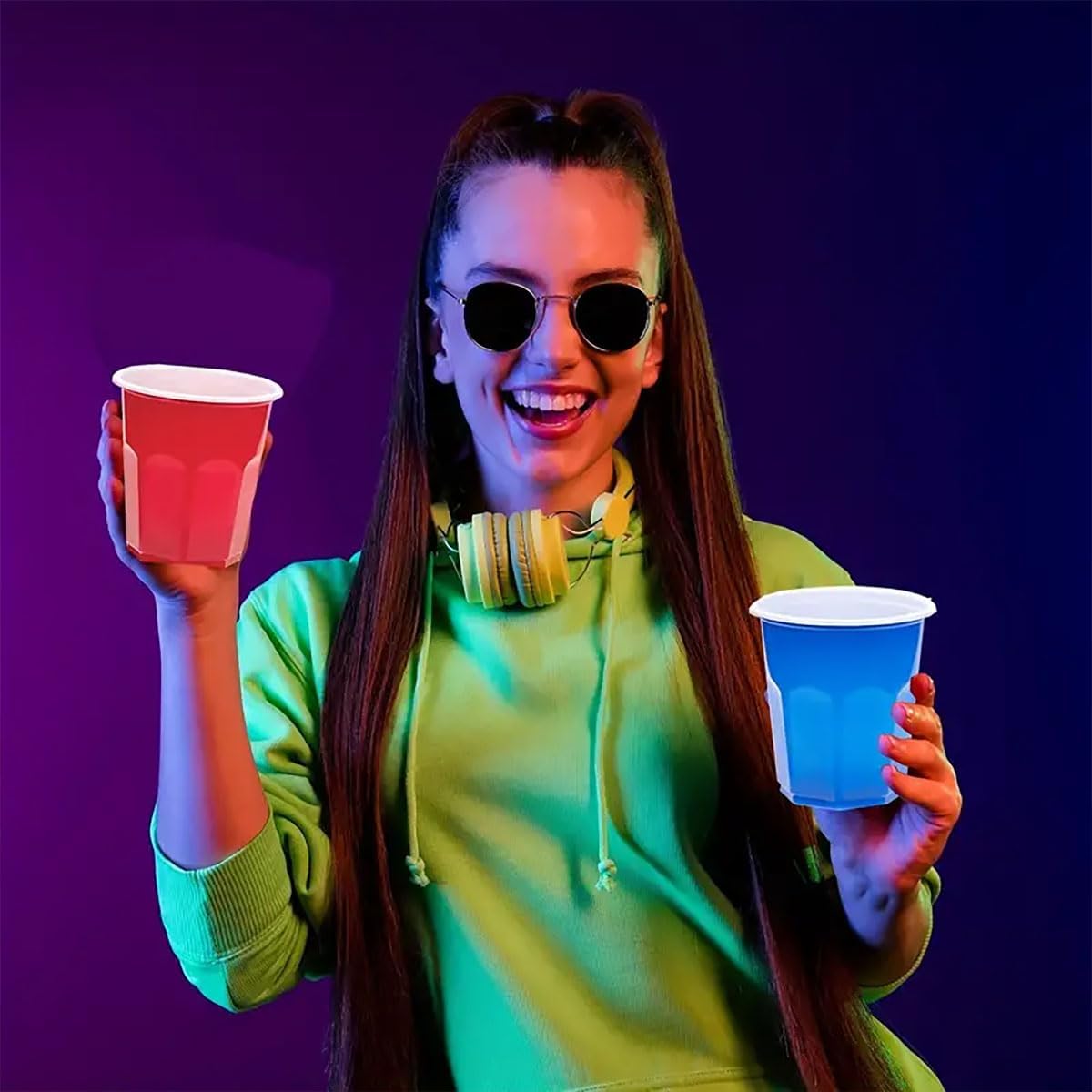4 Colors Disposable Plastic Party Cups-[160 Count 7oz Colored Disposable Drinking Cups]-Leak Proof,Non Slip Colors Drinking Cups for Parties,Weddings,Christmas,Graduation and Family Gathering - Image 4
