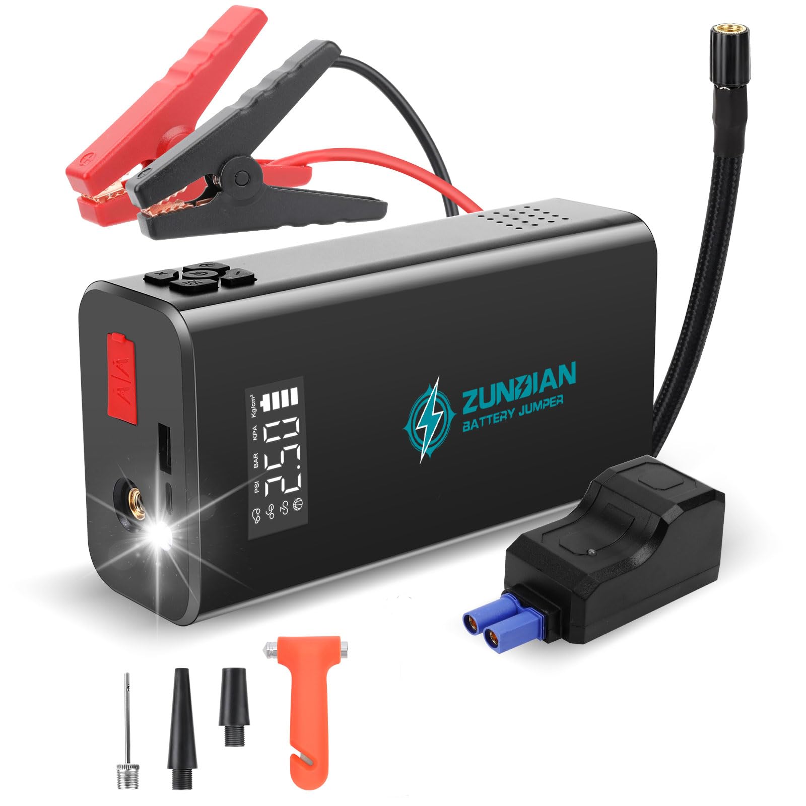 Buy Jump Starter with Air Compressor 150psi, ZunDian Q7 Portable Car