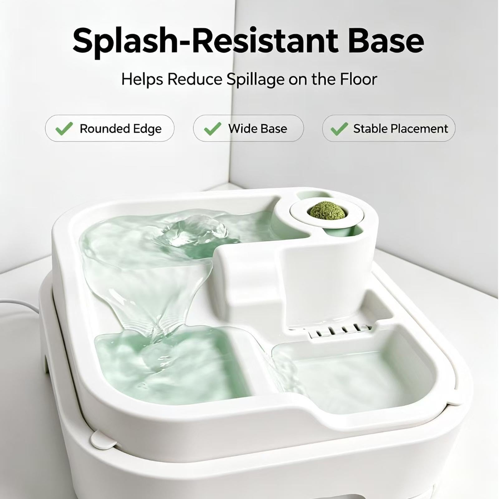 Fuente de agua silenciosa automática para gatos de gran capacidad para