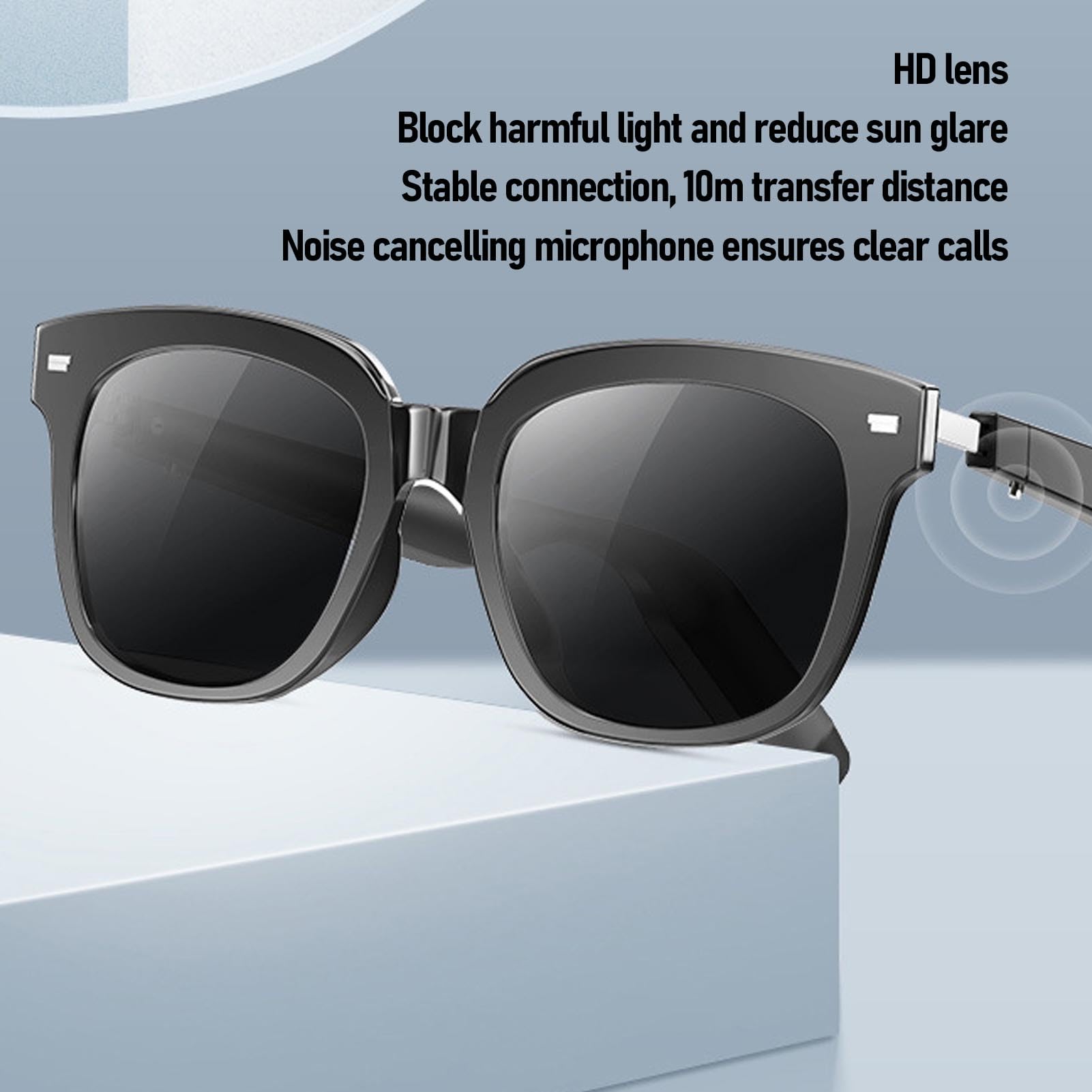 Smart Glasses for Men,Polarized Sunglasses with Speaker,Bluetooth 5.3, Intelligent Touch,Open Ear Clear Sound,Stylish Smart Wireless Sunglasses for Outdoor Running Cycling