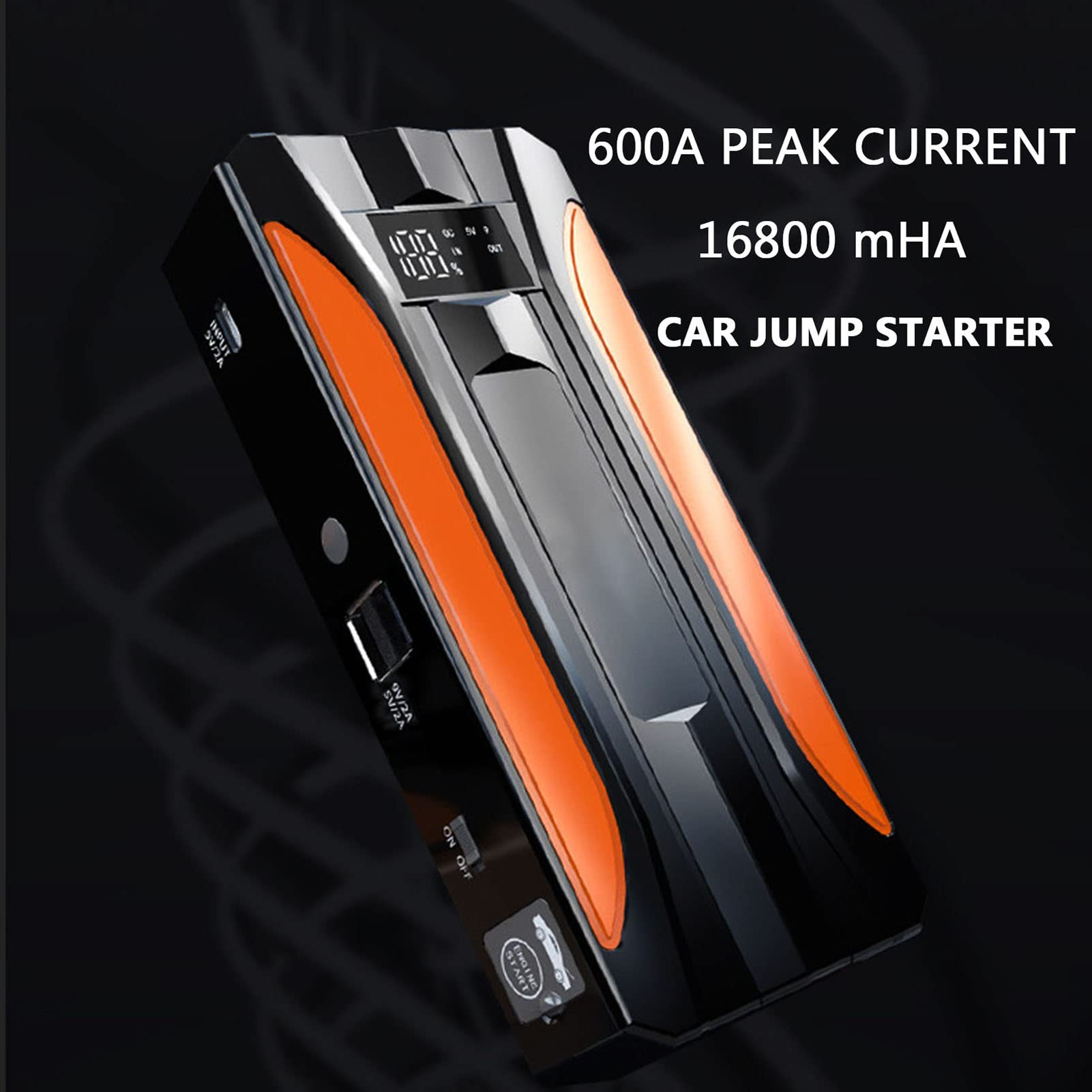 FAXIOAWA Avviatore di Emergenza per Auto 2 in 1 16800mAh Compressore d'Aria Power Bank 12V Booster Automatico per Veicoli e Strumenti di Fuga per Veicoli Camion SUV