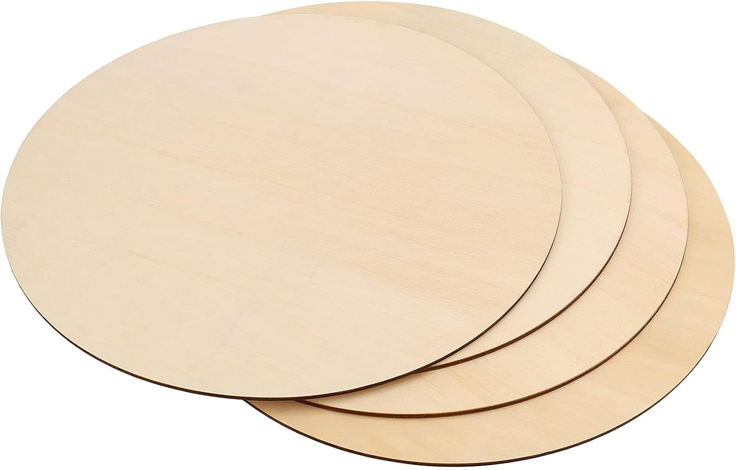 25 Pack 12 Inch 1/8 Thick Round Wood Circles, Natural Premium Unfinished Wood Circles Discs for Crafts Door Hangers Acrylic Painting, 300x300x3mm