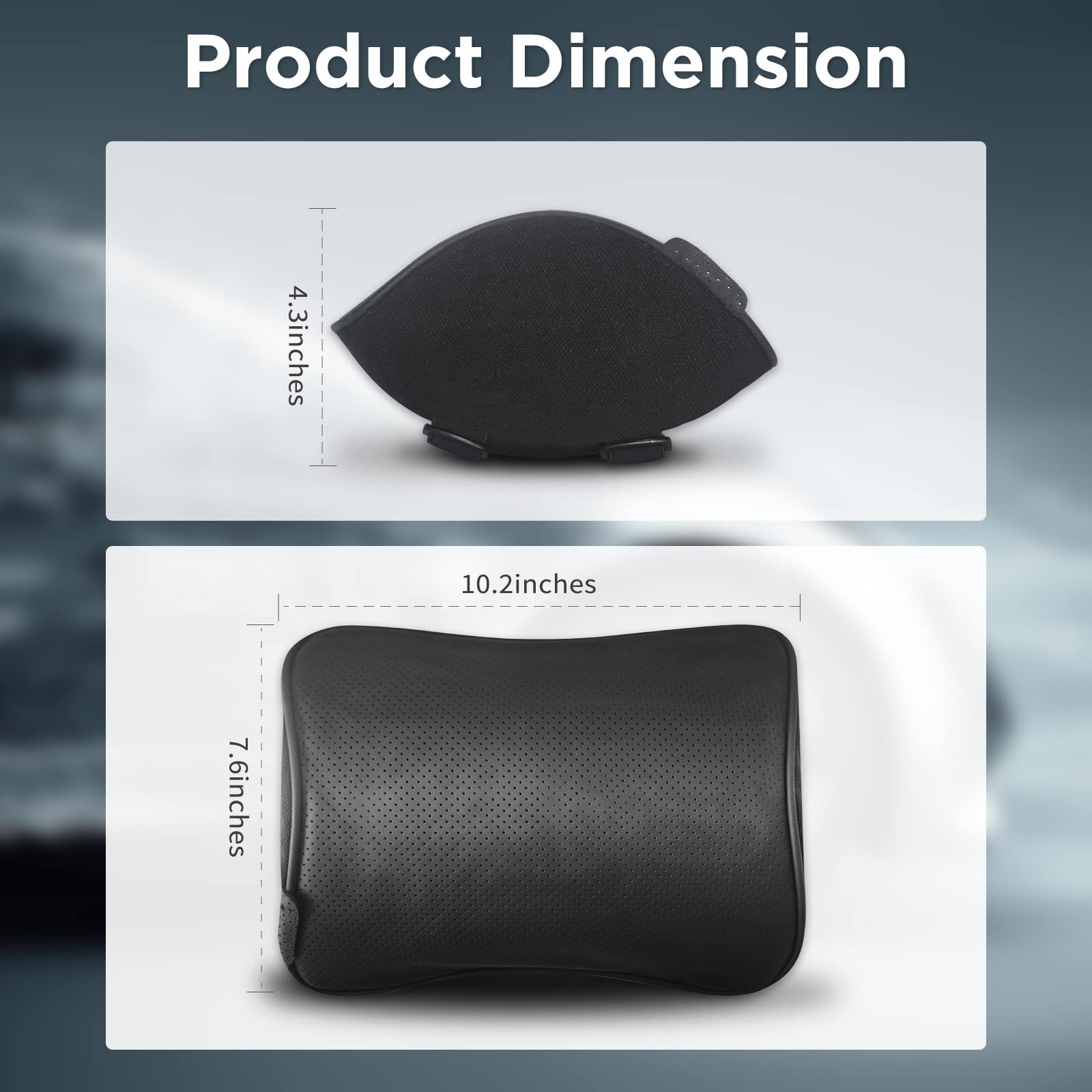 Juego de 2 Almohadas de Apoyo para la Cabeza del Coche de Cuero Genuino Suave para el Apoyo del Cuello Almohadas de Coche de Espuma con Memoria de Forma para Ayudar a aliviar el Dolor de