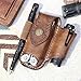 TOURBON Men Leather EDC Organizer Sheath Handmade Tactical Multitool Pouch Holster Brown with Belt Clip