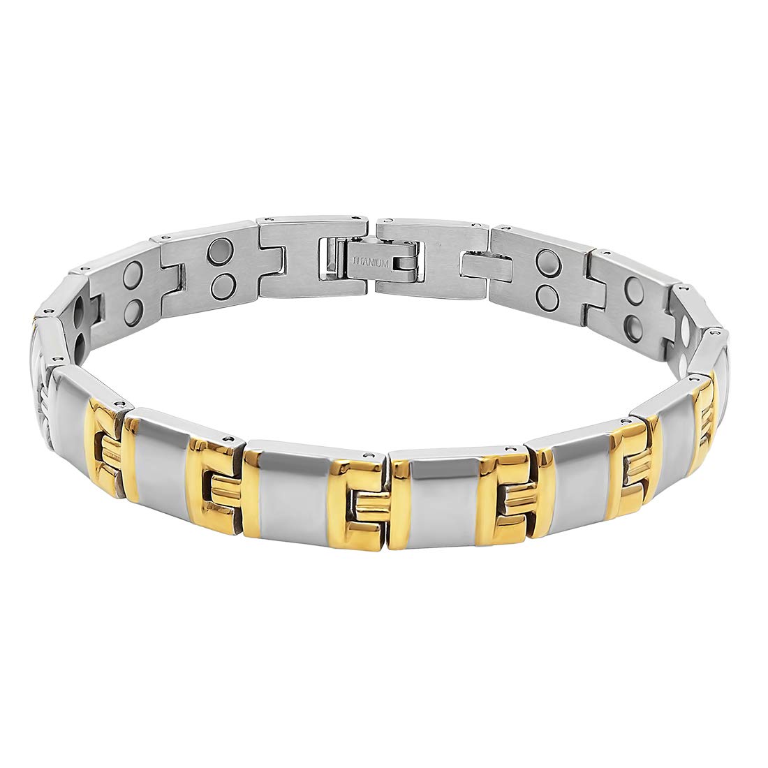 Aarogyam Energy Jewellery Metal Stainless Steel Bracelet for Unisex Adult & Unisex Child (Gold & Silver) (B07TJWQWQQ) Amazon Price History, Amazon Price Tracker