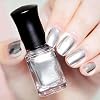 Mirror Effect Metallic Nail Polish, Silver Chrome Varnish Quick Drying, Super Shine Mirror Nail Art for Home Manicure