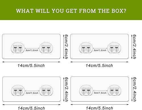 Miniatura 2 de MIUTME Paquete de 4 ganchos adhesivos de repuesto para regadera, ganchos adhesivos transparentes fuertes, tiras de ducha impermeables, sin taladrar,