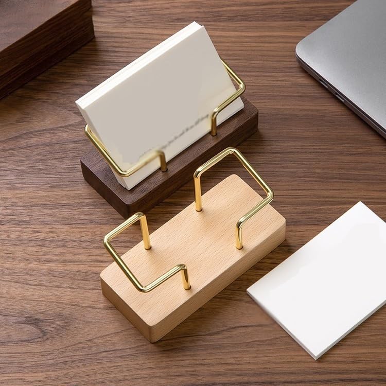 Business Card Carrier Wooden Desktop Business Card Box Hotel Front Desk Metal Business Card Holder Business Large Capacity Business Card Storage Box Business Card Holder Business Card Holder3