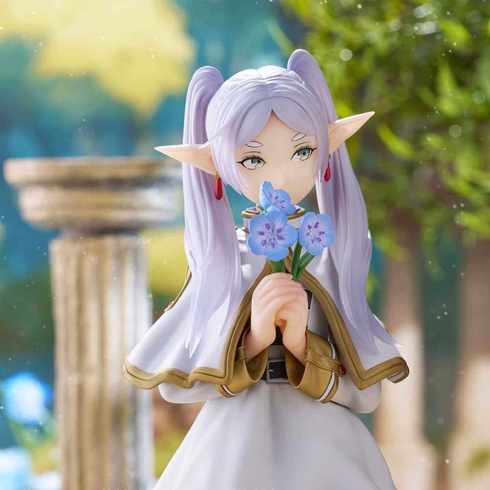 LUNK Frieren Anime Figure Statue 18cm Frieren Holding Flowers Standing Model Desktop Action Figure Collection Birthday Gifts