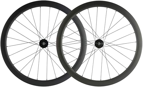 SUPERTEAM Juego de ruedas de freno de disco de fibra de carbono 700c Rueda de carretera de 0.984in de ancho UD Matt 3040452.165in (1.772in, bloqueo
